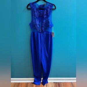 NWT Festival Iris Royal Blue Lace Appliqué Pantsuit Formal Wedding Fun